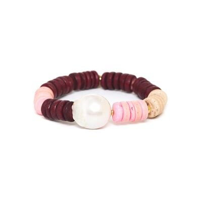 Pulsera elástica de perlas de agua dulce ACAPULCO 1