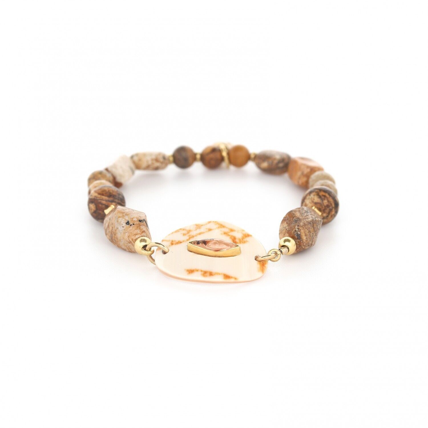 Bracciale elasticizzato con diaspro paesaggistico CONIDAE