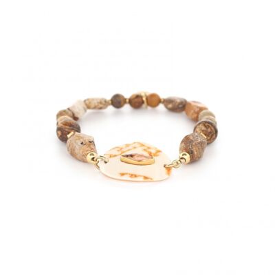 CONIDAE landscape jasper stretch bracelet