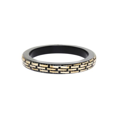 MADAM BOGOLAN  bracelet rigide noir & blanc