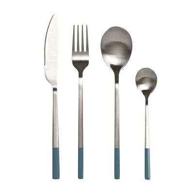 CUTLERY SET 16 STAINLESS STEEL 2X0.3X21 2MM BLUE PC202227