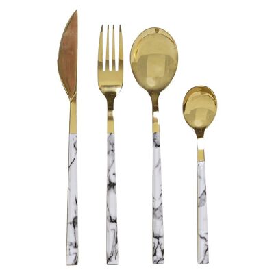 CUTLERY SET 16 STAINLESS STEEL 2X1,2X22,5 2MM SIMIL MARBLE PC191393