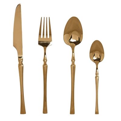 CUTLERY SET 16 STAINLESS STEEL 3X1.5X15 3MM GOLD PC211464