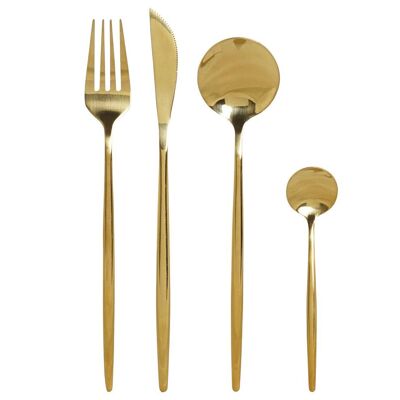 CUTLERY SET 16 STAINLESS STEEL 3X1,5X13 3MM GOLDEN SM182493