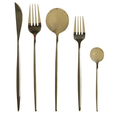 CUTLERY SET 20 STAINLESS STEEL 3X1,5X13 3MM GOLDEN PC207648