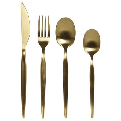 CUTLERY SET 24 STAINLESS STEEL 2X0.5X22 GOLDEN PC207652