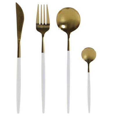 CUTLERY SET 24 STAINLESS STEEL 4,5X2,5X20,5 3MM GOLDEN PC207653