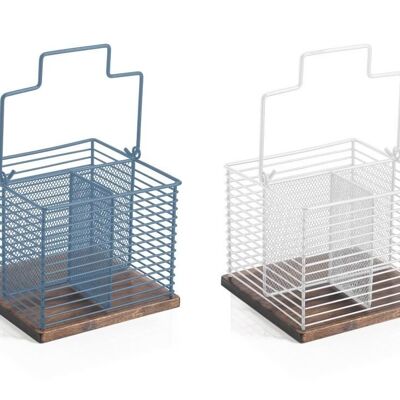 RANGEMENT A COUVERTS EN METAL 18X18X15 2 ASSORTIMENTS. PC205347