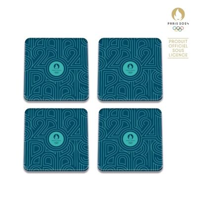 Pack of 4 PARIS 2024 Green coasters