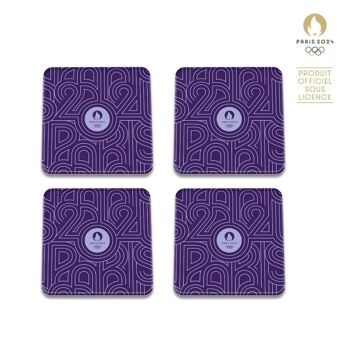 Pack de 4 sous-verres PARIS 2024 Bleu Marine 1