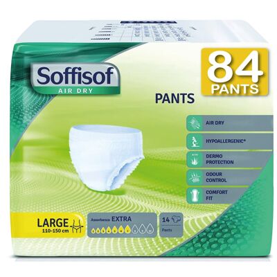 Soffisof Air Dry - Pantalón-Pañales Pull-Up, Incontinencia Moderada, Extra Absorbencia