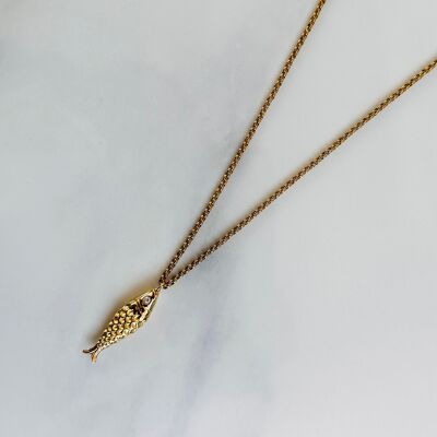 Golden Fish long necklace