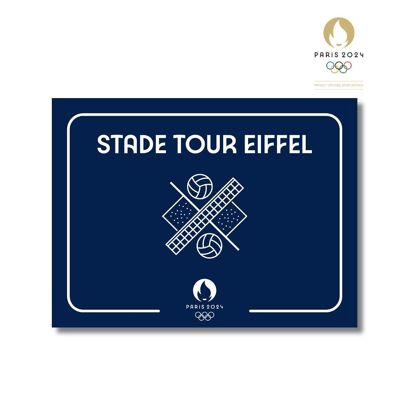 Street sign PARIS 2024 - Eiffel Tower Stadium