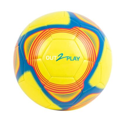 Yellow Stitched Football Ball T5 400G Inflated - OUT2PLAY