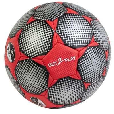 Ballon Football Cousu T5 280GR Rouge Gonflé - OUT2PLAY
