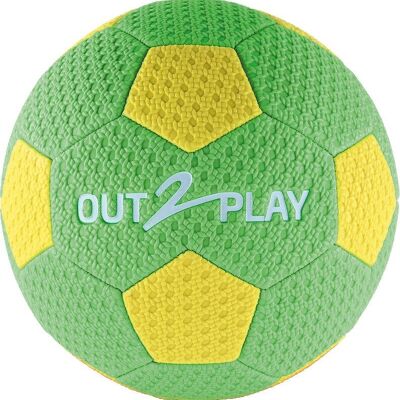Pallone da calcio gonfiato in gomma verde T5 - OUT2PLAY