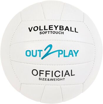 Ballon Volley Blanc T5 260GR Gonflé - OUT2PLAY