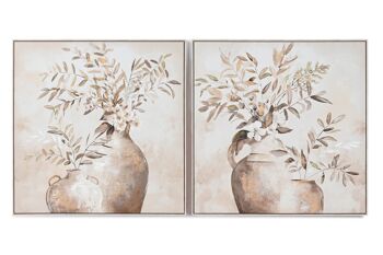 Tableau sur toile Ps 82X4,5X82 Vases 2 Assortiment. CU212269 1