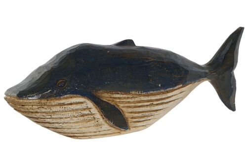 FIGURA ALBASIA 40X7X12 BALLENA AZUL MARINO DH210871