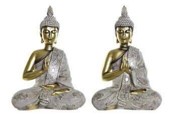 FIGURINE RÉSINE 25X17X37 BOUDDHA VIEILLI 2 SURT. FD191772 1