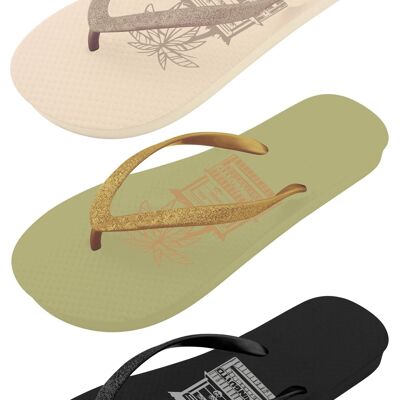 CHIRINGUITO Women's glitter flip flops - Size 36 to 41 - 4 colors - 20 pairs