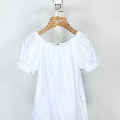 Cotton top with English embroidery for girls