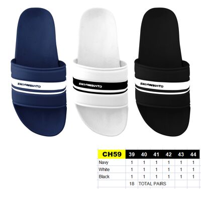 Men's slides - from 39 to 44 - 3 colors - 18 pairs