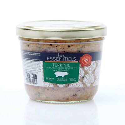 Schweineterrine nach Wachtelart mit Spinat 180g