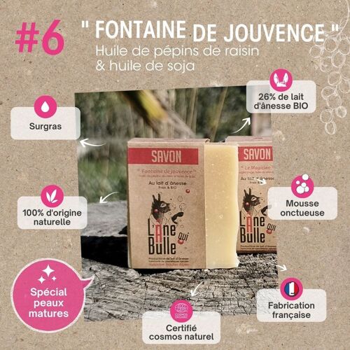 Savon au lait d'ânesse Fontaine de Jouvence - Rose -