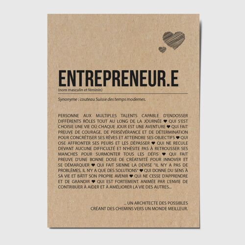 Carte postale définition "entrepreneur.e"
