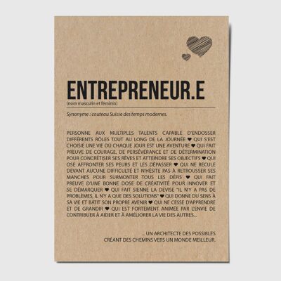 Postcard definition "entrepreneur.e"