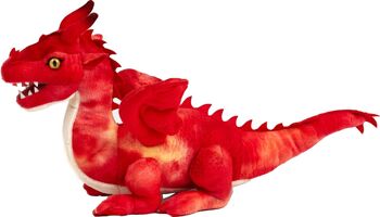Dragon rouge - 40 cm (longueur) - Mots clés : conte de fées, monde des contes de fées, fable, légende, fantaisie, peluche, peluche, peluche, peluche 3