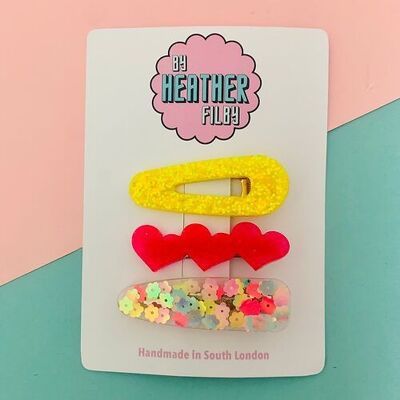 Neon Hair Clip Pack