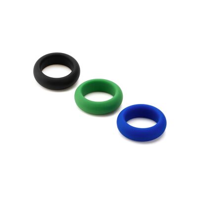 Trio di anelli per il pene in silicone - Tutti e 3 i livelli di elasticità