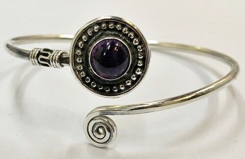 Silver Plated Adjustable Boho Spiral Cuff Bangle