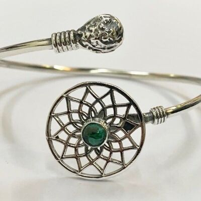 Silver Plated Adjustable Dreamcatcher Cuff Bangle