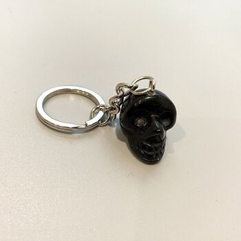Porte-clés tête de mort en cristal, 2 cm 4