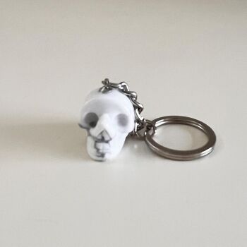 Porte-clés tête de mort en cristal, 2 cm 14