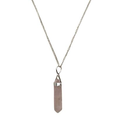 Double Point Pencil Pendant, Silver Chain