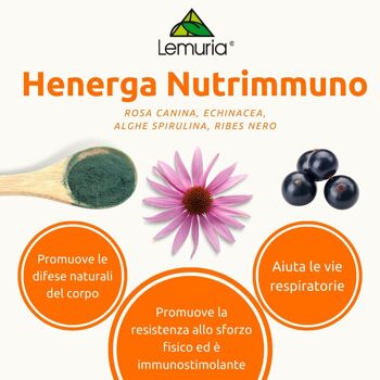 Lemuria Henerga Nutrimmuno - Energie et Défense toute l'année, Action Support, Réparatrice et Antioxydante - dans le nouveau format, 10 sticks de 10 ml 2