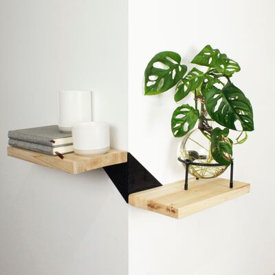 Wooden corner shelf