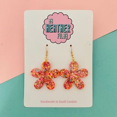 Flower Glitter Earrings