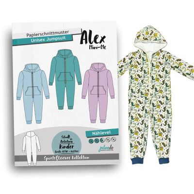 Sewing pattern children's jumpsuit Alex Mini-Me, size. 92/98 - 140/146