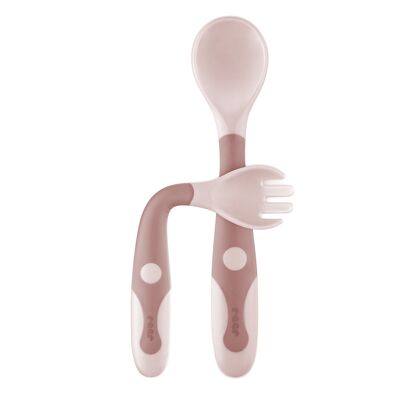 Bendable baby cutlery, pink