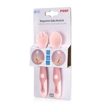 Couverts pliables pour bébé, rose 7