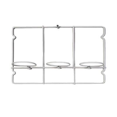 Colgador de pared Artstone de metal blanco para tres maceteros 39x25cm