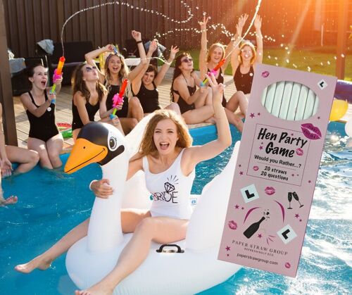 Hen Party Paper Straw Grames - 20 boxes - 20 Would You Rather Questions in each box - UK Made