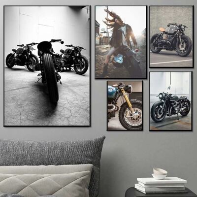 Vintage motorcycle posters - Poster for interior decoration
