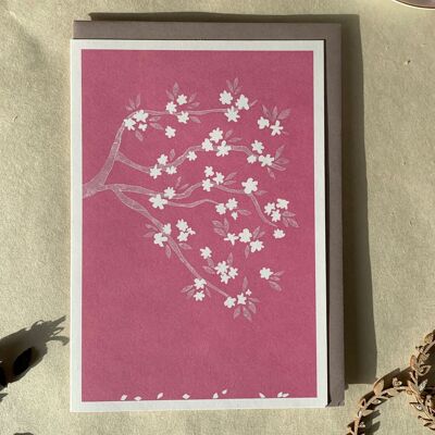 Carte pliante fleur de pommier