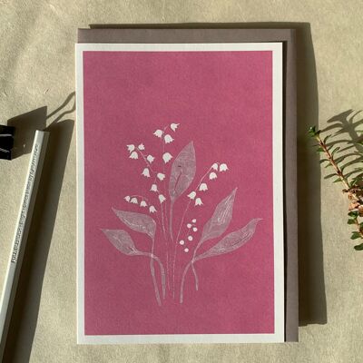 Folding card lily of the valley